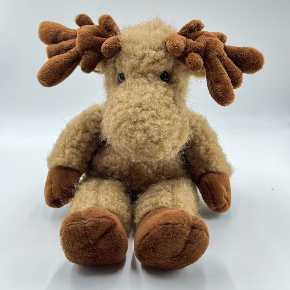 Vintage Mary Meyer 1996 Plush MOCHA MOOSE Bean Bag Curly Stuffed Velvet BE8L78